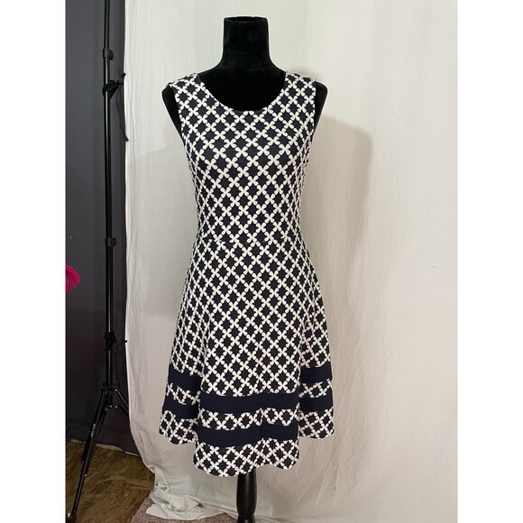 Mix 41 Hawthorn Navy Floral Knit Fit & Flare Dress Women’s S - Picture 1 of 11
